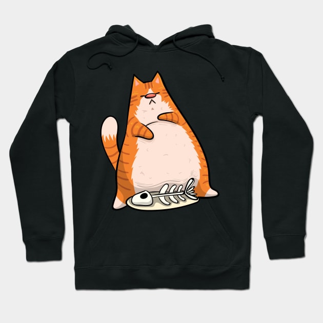 Ginger Lazy Cat T-Shirt Hoodie by KPrimeArt